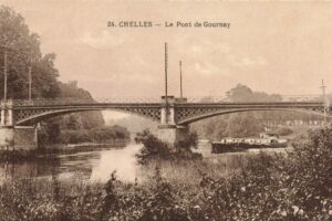 Pont et barges de sable de G. Hiser dragages et TP